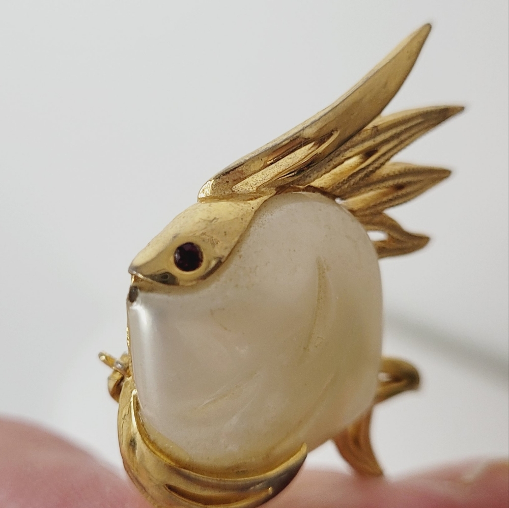 Fish brooch vintage goldtone - Picture 9 of 14